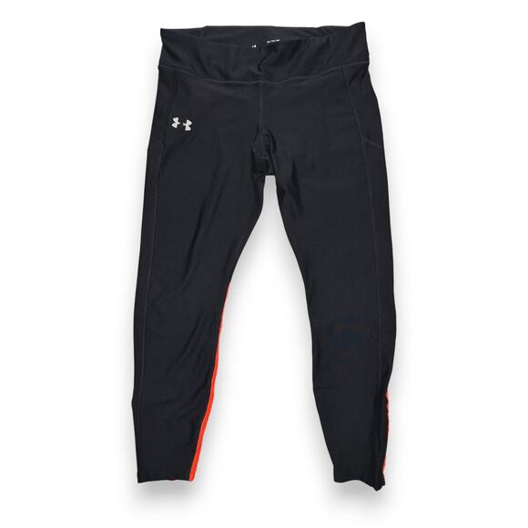 Under Armour Heat-Gear Compression Red Textured Panel Leggings Size XL - Picture 1 of 11